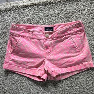 American Eagle Pink Patterned Shorts